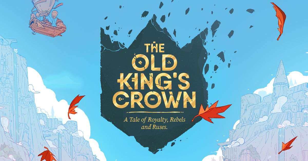 Box art for The Old King's Crown showing an illustrated floating castle above cliffs and clouds